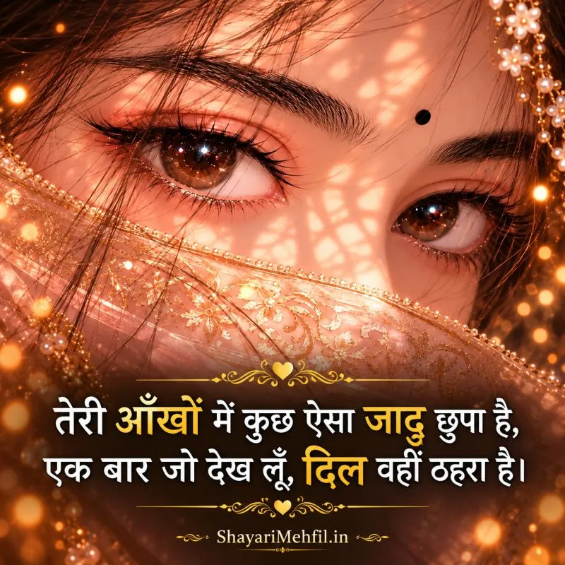 2 Line Shayari on Eyes in Hindi