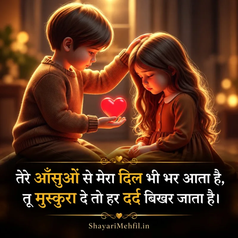 Heart Touching 2 Line Shayari Image