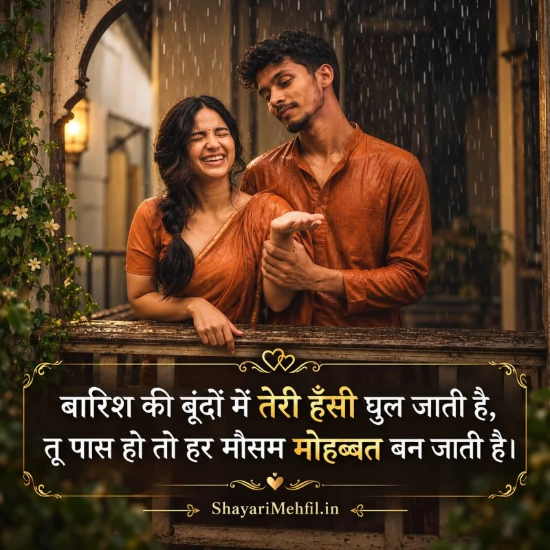 Romantic couple with 2 line love shayari