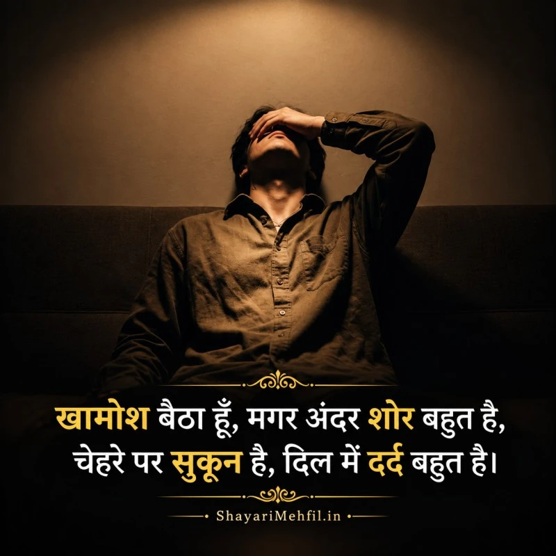 Sad 2 Line Shayari Image for Status
